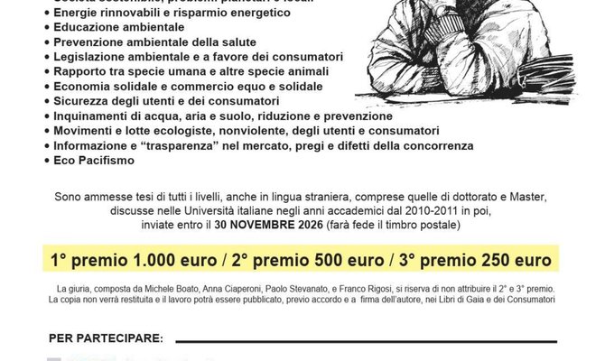Nuova edizione Premio per tesi di laurea Laura Conti 2026