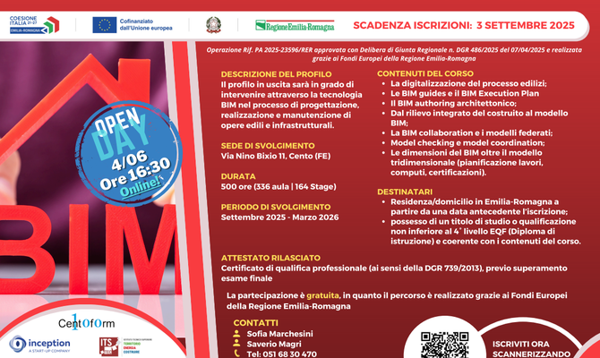 Corso TECNICO IN BUILDING INFORMATION MODELING - Centoform Cento (FE)