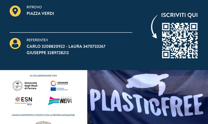 Clean up con Plastic Free - 6 giugno dalle ore 17 alle ore 19 con partenza da Piazza Giuseppe Verdi