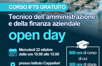 OPEN DAY CORSO IFTS - TECNICO DELL’AMMINISTRAZIONE E DELLA FINANZA AZIENDALE PER UNA GESTIONE DIGITALE e DATA DRIVEN DELL’IMPRESA