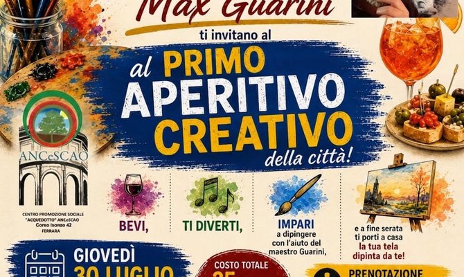 Giovedì 30 luglio - Aperitivo creativo al Centro Acquedotto