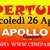 Mercoledì 26 agosto riapre l'Apollo