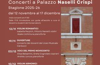 Una nuova stagione di concerti: i Mercoledì del Conservatorio a Palazzo Naselli Crispi e Roverella