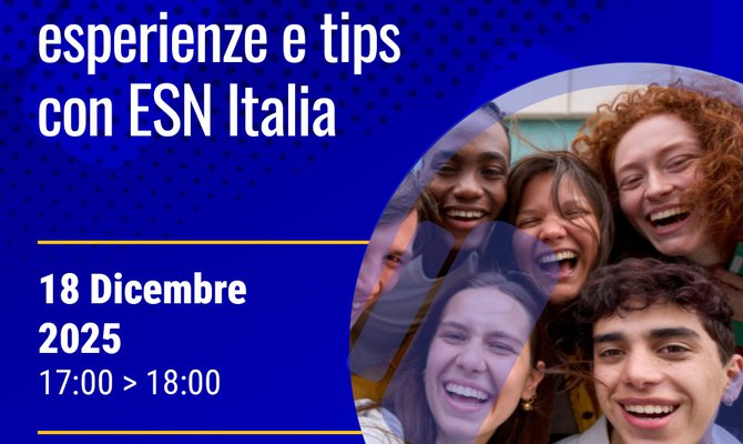 #EurodeskOnAir - - Let’s Talk Erasmus+: esperienze e tips con ESN Italia il 18/12