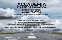 ACCADEMIA D’ARTE DRAMMATICA - Corso di Qualifica Professionale per Attore/Attrice che si svolgerà a Perugia