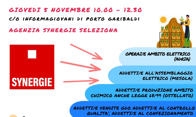 RECRUITING DAY 5 NOVEMBRE Syngergie all'Informagiovani di Comacchio