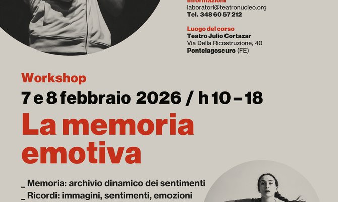 Nuovi workshop di Teatro Nucleo - 7/8 febbraio