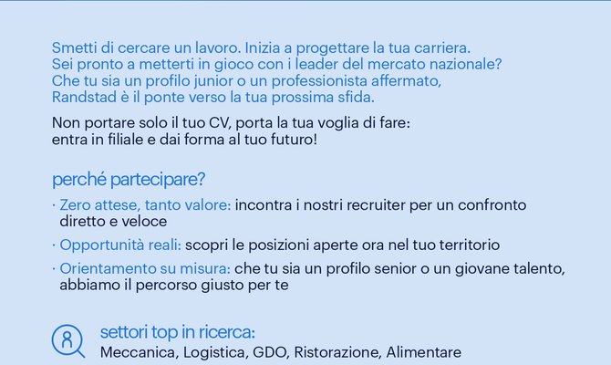 Recruiting Day nazionale 18 marzo 2026 - Randstad