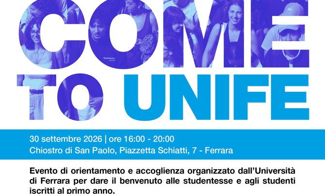 "Welcome to Unife" | Evento di accoglienza matricole 2026/2027
